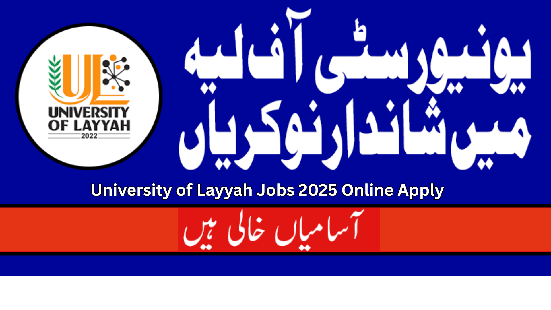 University of Layyah Jobs 2025 Online Apply